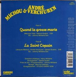 [Pochette de Quand la grosse Marie (MICHOU et Andr VERCHUREN) - verso]