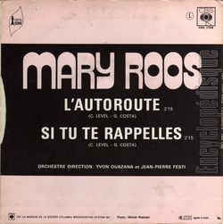 [Pochette de L’autoroute (Mary ROOS) - verso]