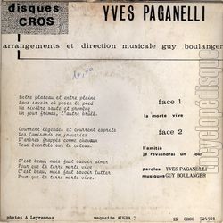 [Pochette de La morte-vive (Yves PAGANELLI) - verso]