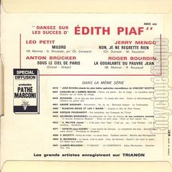 [Pochette de 4 succs d’dith Piaf interprts pour la danse (COMPILATION) - verso]