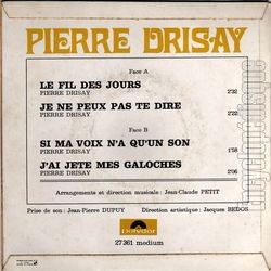 [Pochette de Le fil des jours (Pierre DRISAY) - verso]