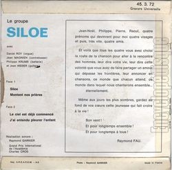 [Pochette de Siloe (SILOE) - verso]