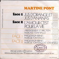 [Pochette de Jus d’orange et jus d’ananas (Martine PONT) - verso]