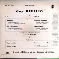 [Pochette de Roulette (Guy REVALDY) - verso]