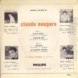 [Pochette de Je suis sous… (Claude NOUGARO) - verso]