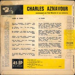 [Pochette de Trop tard (Charles AZNAVOUR) - verso]