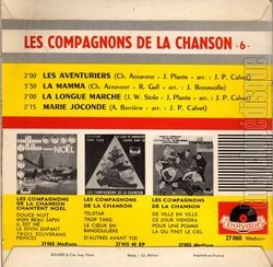 [Pochette de Les aventuriers (Les COMPAGNONS DE LA CHANSON) - verso]