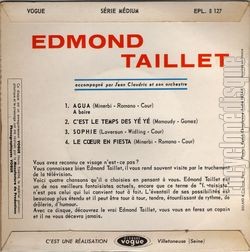 [Pochette de Agua ( boire) (Edmond TAILLET) - verso]