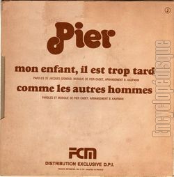 [Pochette de Mon enfant, il est trop tard (PIER) - verso]