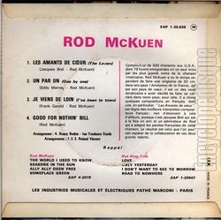 [Pochette de Rod Mc KUEN -  Les amants de cœur  (Les FRANCOPHILES) - verso]