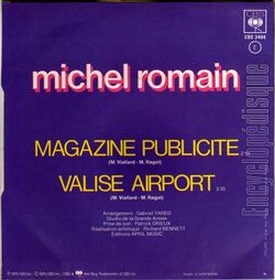 [Pochette de Magazine publicit (Michel ROMAIN) - verso]