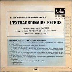 [Pochette de L’extraordinaire Petros (T.V. (Tlvision)) - verso]