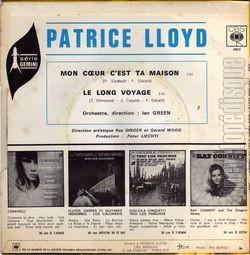 [Pochette de Mon cœur, c’est ta maison (Patrice LLOYD) - verso]