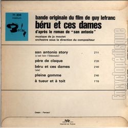 [Pochette de San Antonio - Bru et ces dames (B.O.F.  Films ) - verso]