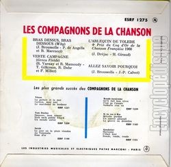 [Pochette de Bras dessus, bras dessous (Les COMPAGNONS DE LA CHANSON) - verso]