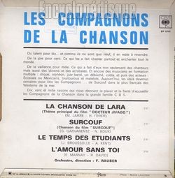 [Pochette de La chanson de Lara (Les COMPAGNONS DE LA CHANSON) - verso]