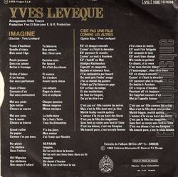 [Pochette de Imagine / C’est pas une fille comme les autres (Yves LVQUE) - verso]