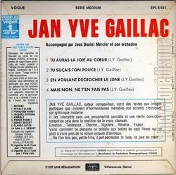 [Pochette de Tu auras la joie au cœur (Jan-Yve GAILLAC) - verso]