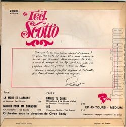 [Pochette de Daniel, tu cries (Ted SCOTTO) - verso]