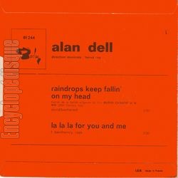 [Pochette de Raindrops keep fallin’ on my head (Alan DELL) - verso]