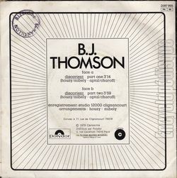 [Pochette de Discorient (B.J. THOMSON) - verso]