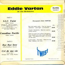 [Pochette de S.L.C. Twist (Eddie VARTAN) - verso]