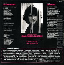 [Pochette de Pas en France (Alan SIMON and the CARADEC Band) - verso]