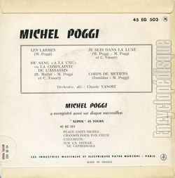 [Pochette de Les larmes (Michel POGGI) - verso]