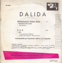 [Pochette de Pensiamoci ogni sera (DALIDA) - verso]