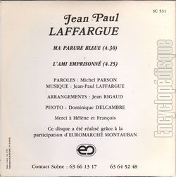 [Pochette de Ma parure bleue (Jean-Paul LAFFARGUE) - verso]