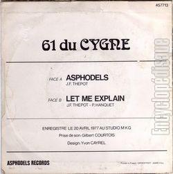 [Pochette de Asphodels (61 DU CYGNE) - verso]