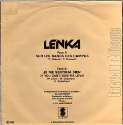 [Pochette de Sur les bancs des campus (LENKA) - verso]