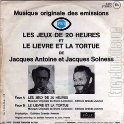 [Pochette de Les jeux de 20 heures (T.V. (Tlvision)) - verso]