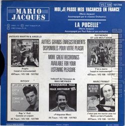 [Pochette de Moi, je passe mes vacances en France (Mario JACQUES) - verso]