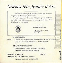 [Pochette de Orlans fte Jeanne d’Arc (HARMONIE MUNICIPALE D’ORLANS) - verso]