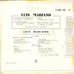 [Pochette de La petite martiniquaise (Luis MARIANO) - verso]