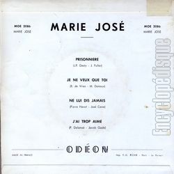 [Pochette de Prisonnire (MARIE-JOS) - verso]