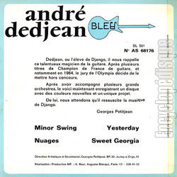 [Pochette de Minor swing (Andr DEDJEAN) - verso]