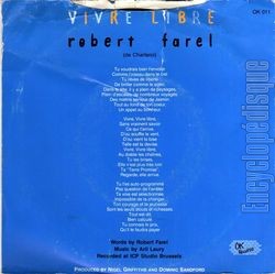 [Pochette de Vivre libre (Robert FAREL (2)) - verso]