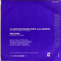 [Pochette de La leon de square dance (CARLOS) - verso]