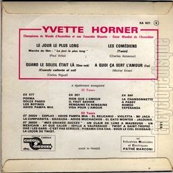 [Pochette de  quoi a sert l’amour ? (Yvette HORNER) - verso]