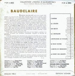 [Pochette de Charles Baudelaire (POTES D’AUJOURD’HUI) - verso]