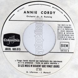 [Pochette de Vodka (Annie CORDY) - verso]