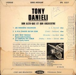 [Pochette de "Slow" pour les grandes vacances (Tony DANIELI) - verso]