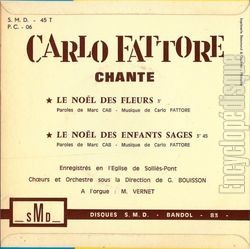 [Pochette de Chante Nol (Carlo FATTORE) - verso]