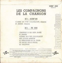 [Pochette de Quelque part… Deux amants (Les COMPAGNONS DE LA CHANSON) - verso]