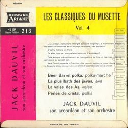 [Pochette de Les classiques du musette - Vol. 4 (Jack DAUVIL) - verso]