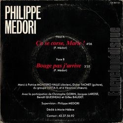 [Pochette de a se corse Marie (Philippe MEDORI) - verso]