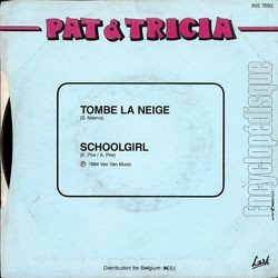 [Pochette de Tombe la neige (PAT & TRICIA) - verso]