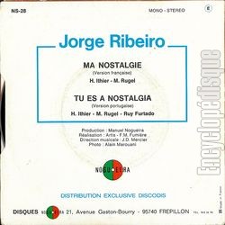 [Pochette de Ma nostalgie (Jorge RIBEIRO) - verso]